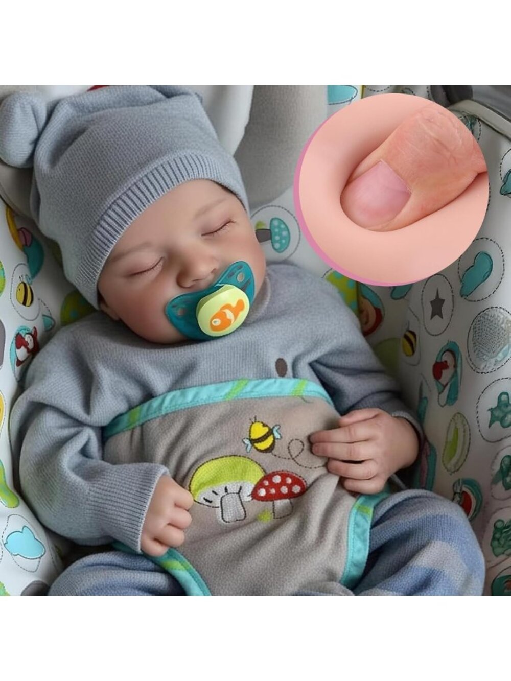 17in Reborn Baby Boy Doll Full Vinyl Poseable Weighted Sleeping Feeding Kit